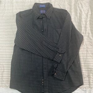Pendleton Navy and Dark Green Plaid Shirt